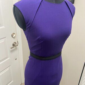 Elie Tahari Purple Pencil Dress with Black Back Zipper